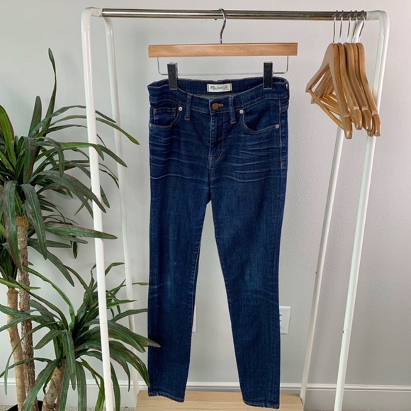 Madewell High Riser Dark Wash Skinny Jeans - Picture 2 of 6